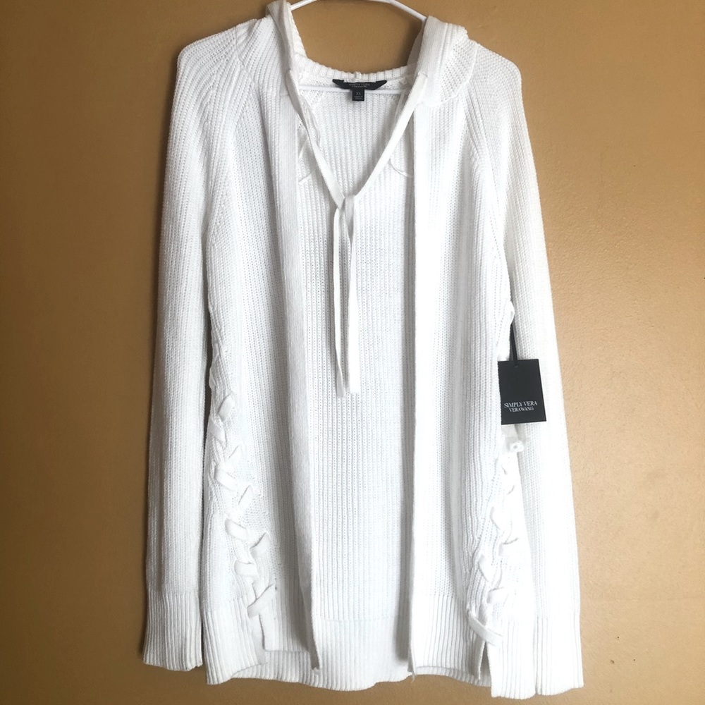 Simply Vera Hooded White Cardigan